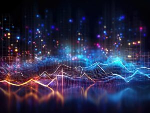 Abstract futuristic background Data Transfer. technology concept. Futuristic cyberspace background. Generative AI