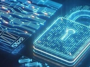 Cybersecurity and privacy concepts to protect data. Lock icon an